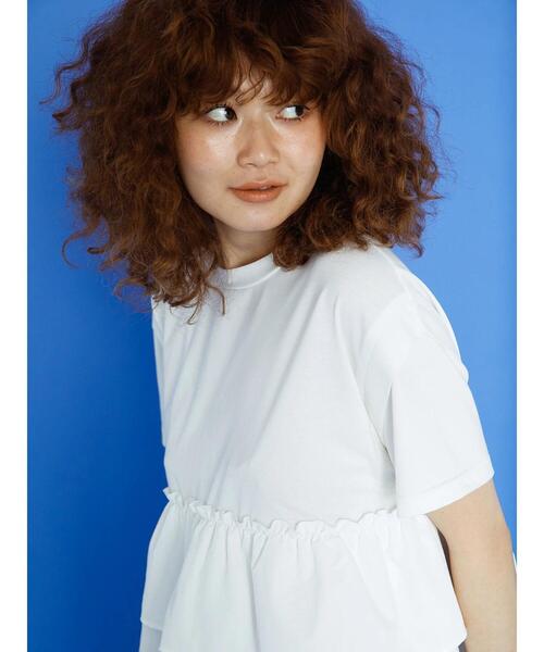 koe(コエ)の「ティアードTシャツ(Tシャツ/カットソー・レディース・ピンク/ブラック/ホワイト/グリーン・FREE)」の2枚目の写真