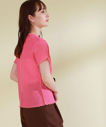 Ray BEAMS | Ray BEAMS / シャーリング 配色 メロー Tシャツ(Tシャツ/カットソー)