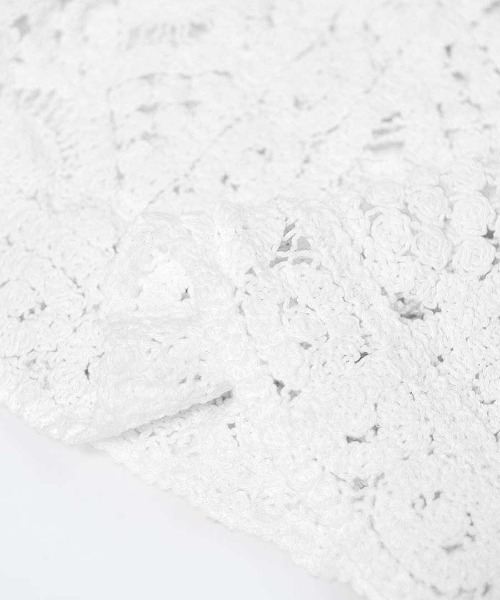 ニットビスチェベストクロップド丈クロシェ編みかぎ編みレース