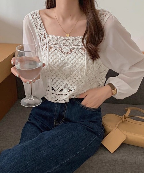5月15日まで限定価格☆クロシェ編み風ビスチェ 5月15日まで限定価格☆クロシェ編み風ビスチェ クロシェ編み