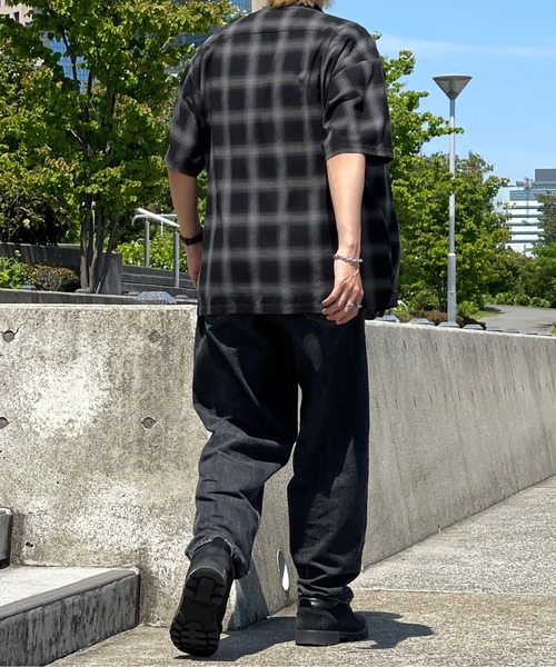 kutir（クティール）の「オンブレチェックビッグシャツ（Tシャツ/カットソー・メンズ・ブラック/グリーン/ブルー・MEDIUM/LARGE）」の7枚目の写真