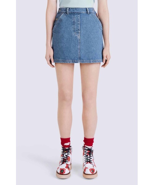 Kenzo logo patch デニムスカート Kenzo フローラル デニムスカート | ブルー | FARFETCH JP