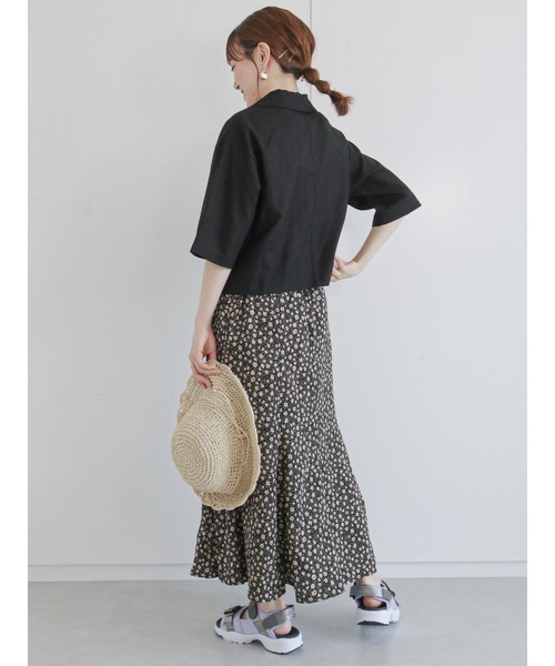 ehka sopo(エヘカソポ)の「花柄マーメイドスカート(スカート・レディース・ブラック/ブラウン/オフホワイト・フリ-)」の6枚目の写真