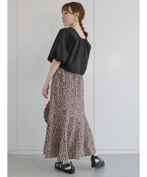 ehka sopo(エヘカソポ)の「花柄マーメイドスカート(スカート・レディース・ブラック/ブラウン/オフホワイト・フリ-)」の15枚目の写真