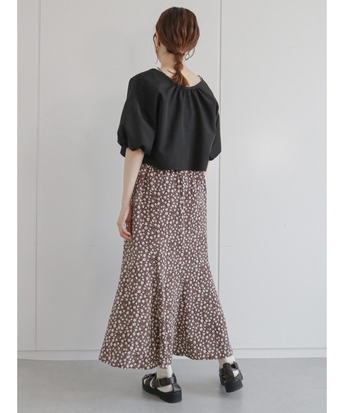 ehka sopo(エヘカソポ)の「花柄マーメイドスカート(スカート・レディース・ブラック/ブラウン/オフホワイト・フリ-)」の16枚目の写真