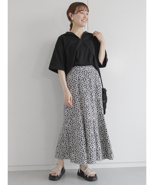 ehka sopo(エヘカソポ)の「花柄マーメイドスカート(スカート・レディース・ブラック/ブラウン/オフホワイト・フリ-)」の20枚目の写真