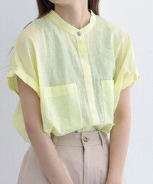 [WEB限定カラーあり]リネンフレンチスリーブシャツ