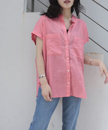 [WEB限定カラーあり]リネンフレンチスリーブシャツ