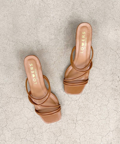 shopnikoniko（ショップニコニコ）の「ミュールサンダル ストラップ スクエア ヒール（サンダル・レディース・ホワイト/ブラック/ブラウン/カーキ・LL/S/M/L）」の22枚目の写真