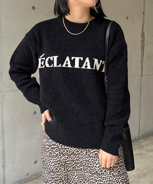 prose verse（プロズヴェール）の「ジャガードロゴニット（ニット/セーター・レディース・ブラック/グレー/ベージュ・ﾌﾘ-）」の4枚目の写真