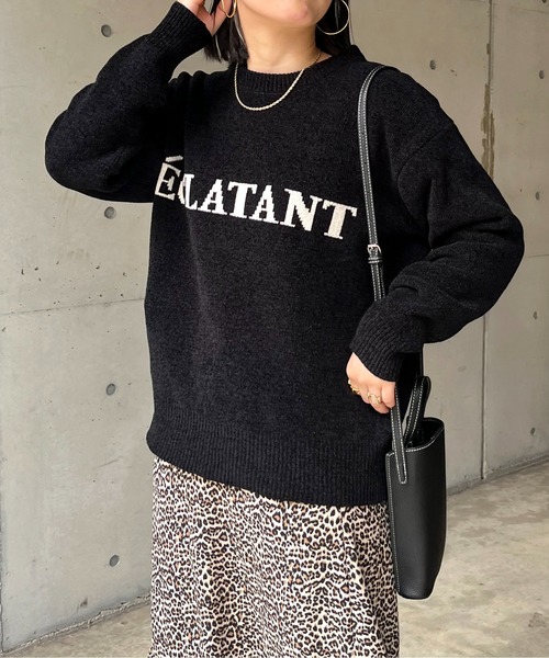 prose verse（プロズヴェール）の「ジャガードロゴニット（ニット/セーター・レディース・ブラック/グレー/ベージュ・ﾌﾘ-）」の13枚目の写真