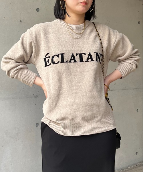 prose verse（プロズヴェール）の「ジャガードロゴニット（ニット/セーター・レディース・ブラック/グレー/ベージュ・ﾌﾘ-）」の8枚目の写真