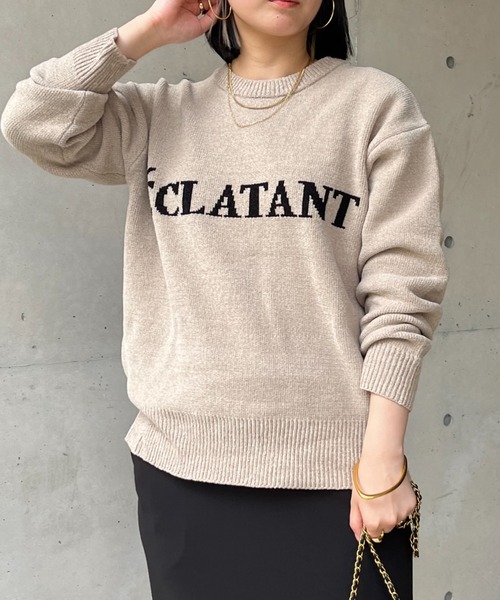 prose verse（プロズヴェール）の「ジャガードロゴニット（ニット/セーター・レディース・ブラック/グレー/ベージュ・ﾌﾘ-）」の5枚目の写真