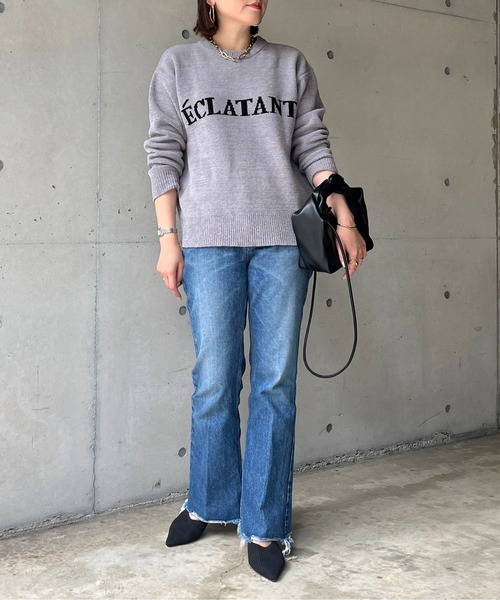 prose verse（プロズヴェール）の「ジャガードロゴニット（ニット/セーター・レディース・ブラック/グレー/ベージュ・ﾌﾘ-）」の9枚目の写真