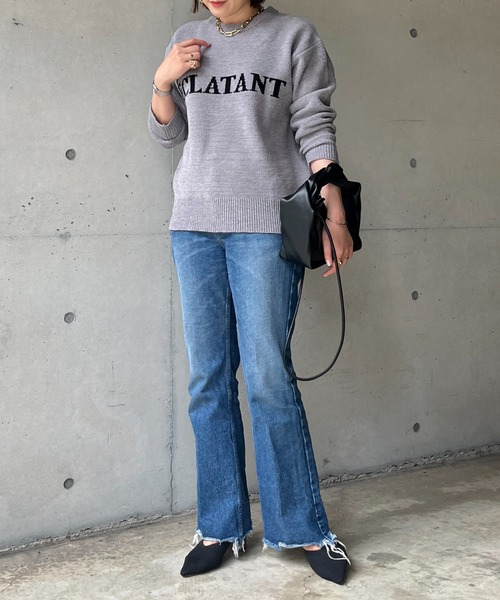 prose verse（プロズヴェール）の「ジャガードロゴニット（ニット/セーター・レディース・ブラック/グレー/ベージュ・ﾌﾘ-）」の12枚目の写真