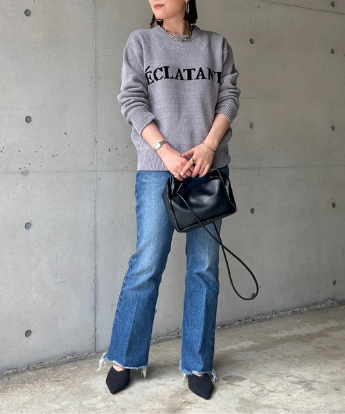 prose verse（プロズヴェール）の「ジャガードロゴニット（ニット/セーター・レディース・ブラック/グレー/ベージュ・ﾌﾘ-）」の6枚目の写真