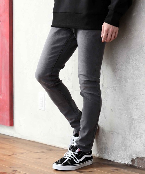 TopIsm（トップイズム）の「ビンテージ加工 スーパーストレッチ スキニーデニムパンツ（デニムパンツ・メンズ・ライトグレー/ブラック/グレー/インディゴブルー/ノンウォッシュ/ブルー・L/XL/M）」の3枚目の写真