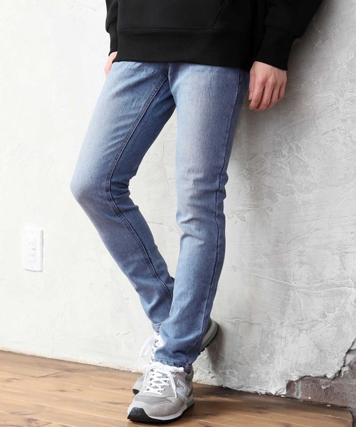 TopIsm（トップイズム）の「ビンテージ加工 スーパーストレッチ スキニーデニムパンツ（デニムパンツ・メンズ・ライトグレー/ブラック/グレー/インディゴブルー/ノンウォッシュ/ブルー・L/XL/M）」の5枚目の写真