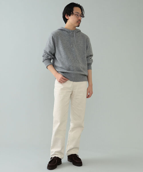 BRILLA per il gusto（ブリッラペルイルグースト）の「Brilla per il gusto / ウールカシミヤ ニットフーディ（パーカー・メンズ・ホワイト/ブラック/ベージュ/グレー・S/M/L）」の12枚目の写真