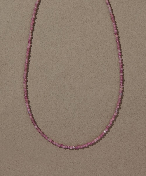 天然石ビーズネックレス/金属アレルギー対応/ニッケルフリー