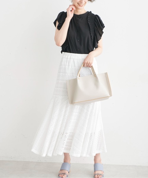 FREE'S MART（フリーズマート）の「◆前後2Wayシャーリングフリルスリーブブラウス（シャツ/ブラウス・レディース・ホワイト/ブラック/イエロー/ブラック系その他・FREE）」の16枚目の写真