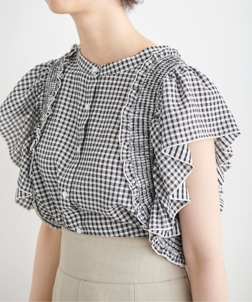 FREE'S MART（フリーズマート）の「◆前後2Wayシャーリングフリルスリーブブラウス（シャツ/ブラウス・レディース・ホワイト/ブラック/イエロー/ブラック系その他・FREE）」の20枚目の写真