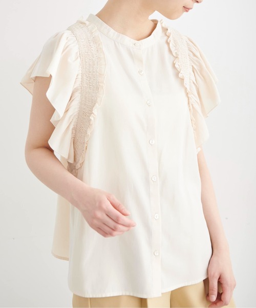 FREE'S MART（フリーズマート）の「◆前後2Wayシャーリングフリルスリーブブラウス（シャツ/ブラウス・レディース・ホワイト/ブラック/イエロー/ブラック系その他・FREE）」の22枚目の写真