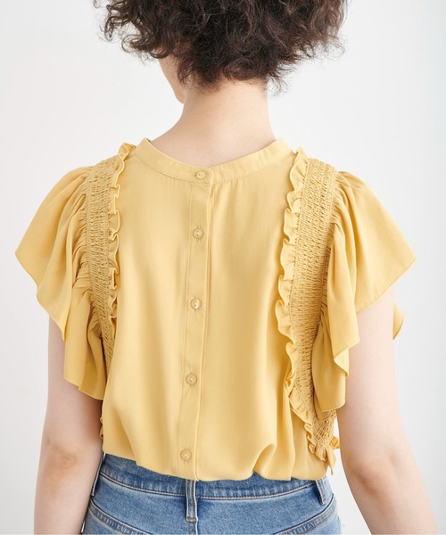 FREE'S MART（フリーズマート）の「◆前後2Wayシャーリングフリルスリーブブラウス（シャツ/ブラウス・レディース・ホワイト/ブラック/イエロー/ブラック系その他・FREE）」の13枚目の写真