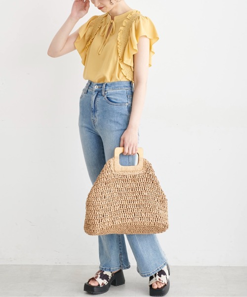 FREE'S MART（フリーズマート）の「◆前後2Wayシャーリングフリルスリーブブラウス（シャツ/ブラウス・レディース・ホワイト/ブラック/イエロー/ブラック系その他・FREE）」の8枚目の写真