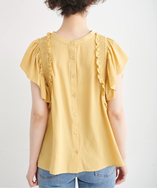 FREE'S MART（フリーズマート）の「◆前後2Wayシャーリングフリルスリーブブラウス（シャツ/ブラウス・レディース・ホワイト/ブラック/イエロー/ブラック系その他・FREE）」の19枚目の写真