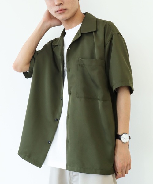 CRAFT STANDARD BOUTIQUE（クラフトスタンダードブティック）の「BIG PKT オープンカラーシャツ　＊（シャツ/ブラウス・メンズ・ベージュ/グレー/カーキ・LL/M/L）」の3枚目の写真