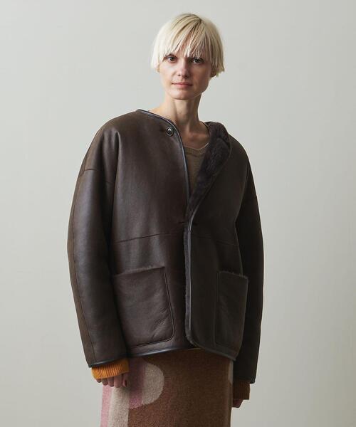 Steven Alan(スティーブンアラン)の「<Steven Alan>MERINO MOUTON SHORT COAT/ムートンコート(ムートンコート・レディース・ダークブラウン・FREE)」の5枚目の写真