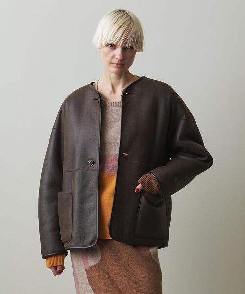 Steven Alan(スティーブンアラン)の「<Steven Alan>MERINO MOUTON SHORT COAT/ムートンコート(ムートンコート・レディース・ダークブラウン・FREE)」の6枚目の写真