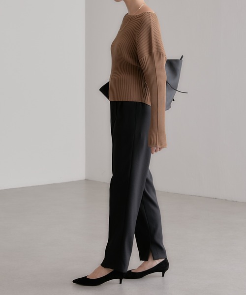 COLLAGE GALLARDAGALANTE(コラージュガリャルダガランテ)の「美シルエット/フルダルテーパードパンツ/手洗い可(スラックス・レディース・ブラック/ホワイト・0/1)」の14枚目の写真