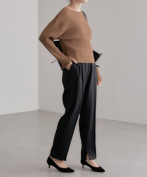 COLLAGE GALLARDAGALANTE(コラージュガリャルダガランテ)の「美シルエット/フルダルテーパードパンツ/手洗い可(スラックス・レディース・ブラック/ホワイト・0/1)」の18枚目の写真