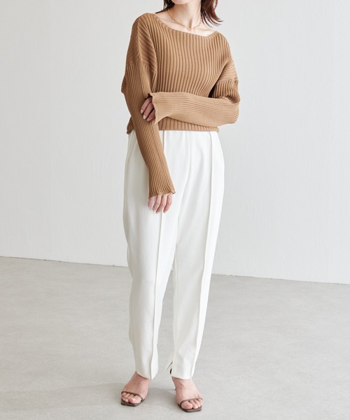 COLLAGE GALLARDAGALANTE(コラージュガリャルダガランテ)の「美シルエット/フルダルテーパードパンツ/手洗い可(スラックス・レディース・ブラック/ホワイト・0/1)」の3枚目の写真