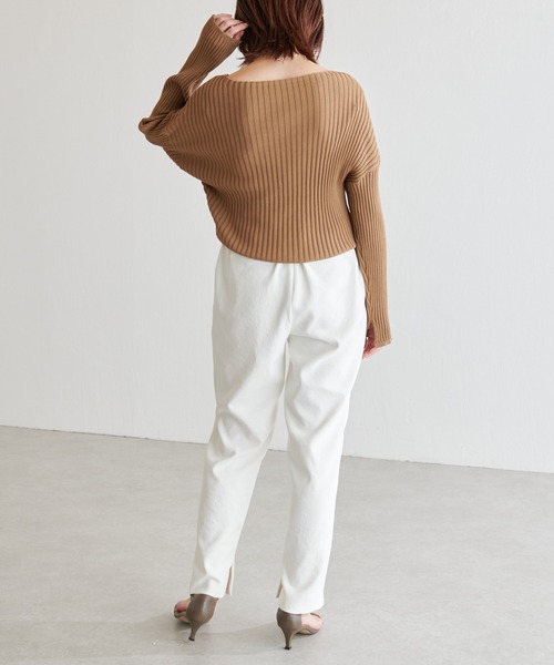 COLLAGE GALLARDAGALANTE(コラージュガリャルダガランテ)の「美シルエット/フルダルテーパードパンツ/手洗い可(スラックス・レディース・ブラック/ホワイト・0/1)」の6枚目の写真