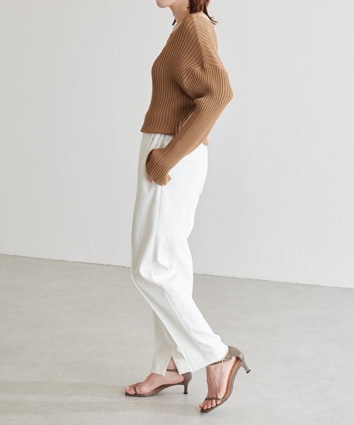 COLLAGE GALLARDAGALANTE(コラージュガリャルダガランテ)の「美シルエット/フルダルテーパードパンツ/手洗い可(スラックス・レディース・ブラック/ホワイト・0/1)」の8枚目の写真