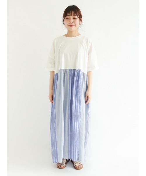 Samansa Mos2(サマンサ モスモス)の「ドッキングワンピース(ワンピース・レディース・ブラック/ベージュ/オフホワイト/モカ・フリ-)」の13枚目の写真