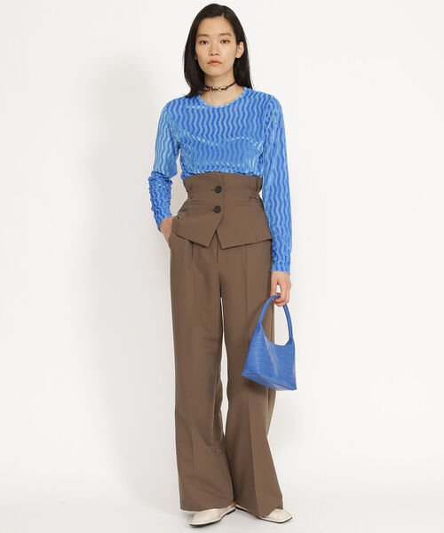 Ray BEAMS（レイビームス）の「Ray BEAMS / カマーベルト セット パンツ（その他パンツ・レディース・ライトブルー/ダークブラウン・1/0）」の7枚目の写真