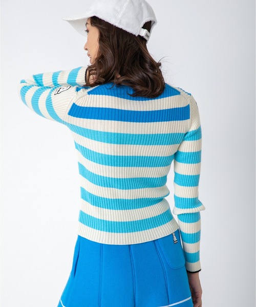 archivio(アルチビオ)の「<LADIES>アルチビオゴルフウェア ハイネックプルオーバー ボーダーニット(ニット/セーター・レディース・レッド/グリーン/ブルー/イエロー×ブラック/オレンジ・S/M)」の9枚目の写真