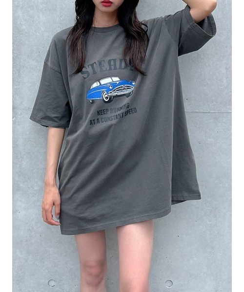 ENVYM（アンビー）の「ピグメントＢｉｇＴｅｅ（Tシャツ/カットソー・レディース・ホワイト/ブラック/ベージュ・FREE）」の3枚目の写真