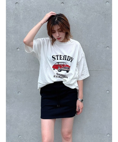 ENVYM（アンビー）の「ピグメントＢｉｇＴｅｅ（Tシャツ/カットソー・レディース・ホワイト/ブラック/ベージュ・FREE）」の4枚目の写真