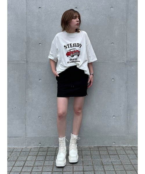 ENVYM（アンビー）の「ピグメントＢｉｇＴｅｅ（Tシャツ/カットソー・レディース・ホワイト/ブラック/ベージュ・FREE）」の14枚目の写真