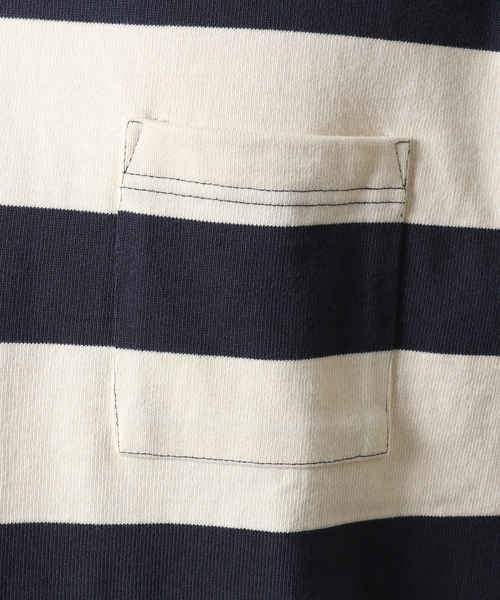 JOURNAL STANDARD（ジャーナルスタンダード）の「【HARDIN KNITWEAR/ハーディンニットウェア】ULTRA HEAVY TEE BORDER（Tシャツ/カットソー・メンズ・グリーン/アーミー/ホワイト系その他・MEDIUM/LARGE）」の13枚目の写真