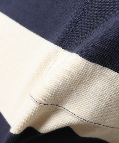 JOURNAL STANDARD（ジャーナルスタンダード）の「【HARDIN KNITWEAR/ハーディンニットウェア】ULTRA HEAVY TEE BORDER（Tシャツ/カットソー・メンズ・グリーン/アーミー/ホワイト系その他・MEDIUM/LARGE）」の15枚目の写真