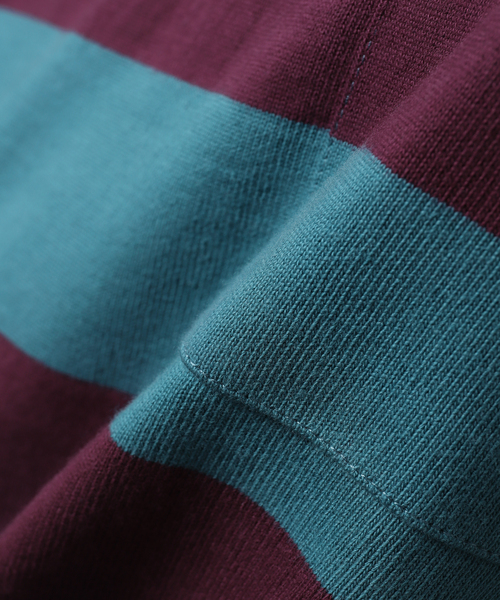 JOURNAL STANDARD（ジャーナルスタンダード）の「【HARDIN KNITWEAR/ハーディンニットウェア】ULTRA HEAVY TEE BORDER（Tシャツ/カットソー・メンズ・グリーン/アーミー/ホワイト系その他・MEDIUM/LARGE）」の5枚目の写真