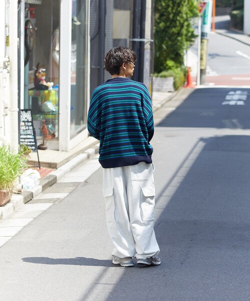 PUBLUX（パブリュクス）の「【PUBLUX/パブリュクス】 ワッペン刺繍ボーダーニット/ワンポイント刺繍/ユニセックス/マルチボーダー/プルオーバーニット（ニット/セーター・メンズ・イエロー/ネイビー/ブラック・SMALL/MEDIUM/LARGE）」の8枚目の写真