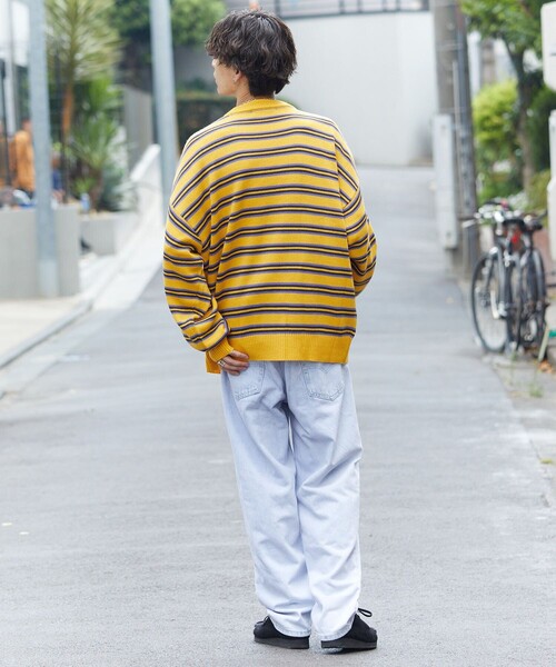 PUBLUX（パブリュクス）の「【PUBLUX/パブリュクス】 ワッペン刺繍ボーダーニット/ワンポイント刺繍/ユニセックス/マルチボーダー/プルオーバーニット（ニット/セーター・メンズ・イエロー/ネイビー/ブラック・SMALL/MEDIUM/LARGE）」の10枚目の写真