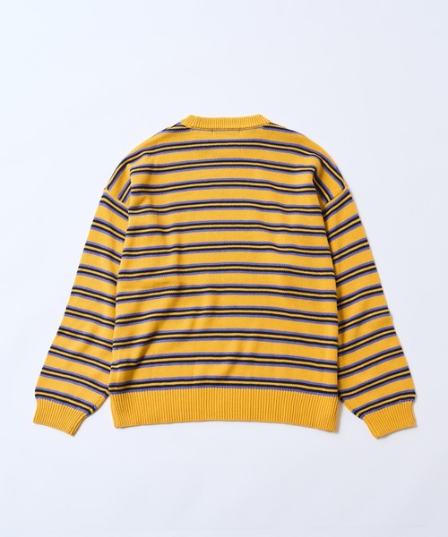 PUBLUX（パブリュクス）の「【PUBLUX/パブリュクス】 ワッペン刺繍ボーダーニット/ワンポイント刺繍/ユニセックス/マルチボーダー/プルオーバーニット（ニット/セーター・メンズ・イエロー/ネイビー/ブラック・SMALL/MEDIUM/LARGE）」の15枚目の写真